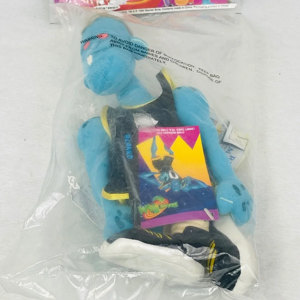Vintage 1996 McDonalds Space Jam Monstars Blanko Plush Toy New In Bag 11